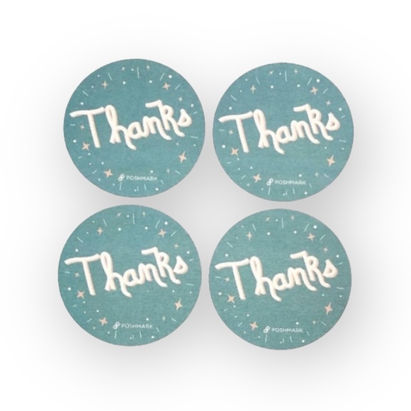 new Poshmark ★ Set 48 Thank You Stickers ★ Blue ★ 2.5” Round ★ Limited Edition ★ - Picture 4 of 9